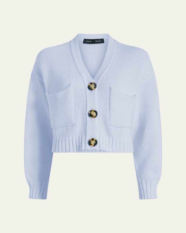 Sofia Cropped Cotton Knit Cardigan